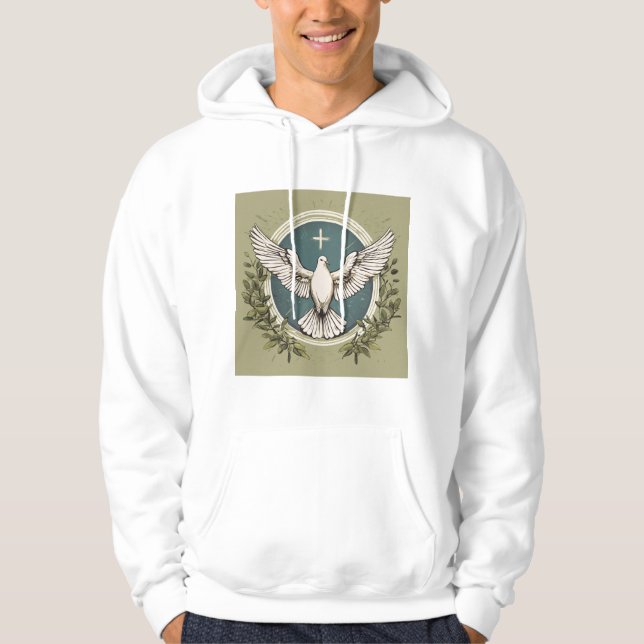 Moletom Camisola-casaco, com aves (Frente)