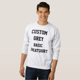 Moletom Camisola cinza básica personalizada para homens