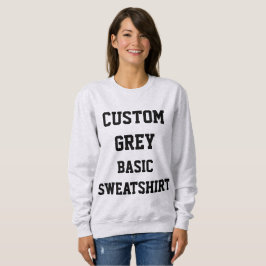 Moletom Camisola cinza básica personalizada para mulheres