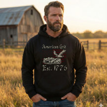 Camisola com Capuz American Grit Est 1776 Caveiras