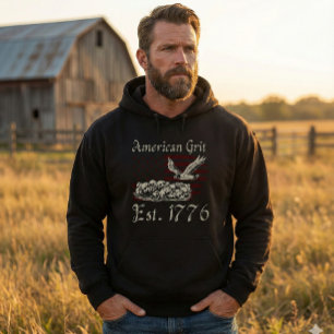 Moletom Camisola com Capuz American Grit Est 1776 Caveiras
