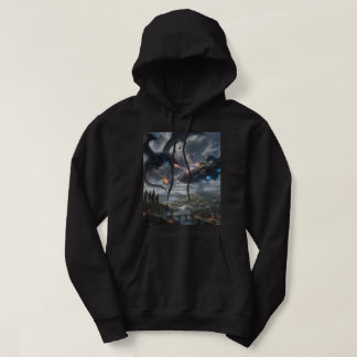 Moletom Camisola com Capuz Batalha Espacial de Dragão de F