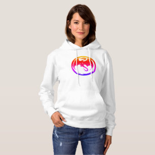 Moletom Camisola com capuz branca de mulheres Neon Dragon