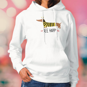 Moletom Camisola com capuz de abelha e dachshund feliz