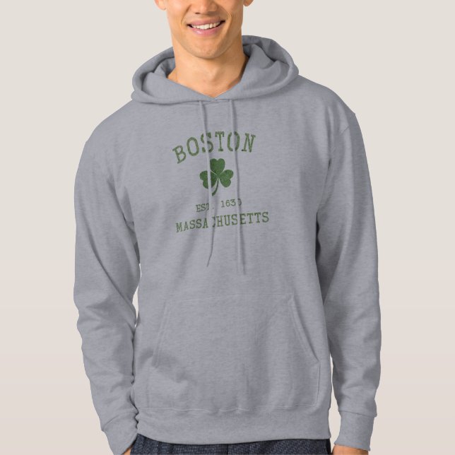 Moletom Camisola com Capuz de Boston Massachusetts (Frente)