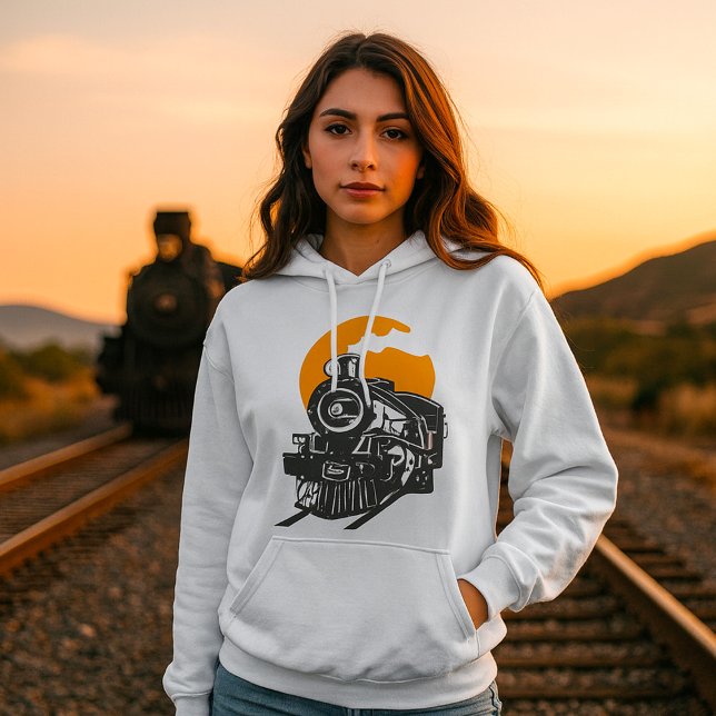 Moletom Camisola com capuz de trem a vapor para mulheres (Criador carregado)