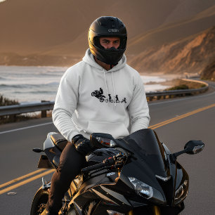 Moletom Camisola com Capuz Evolução da Vida de Motocicleta