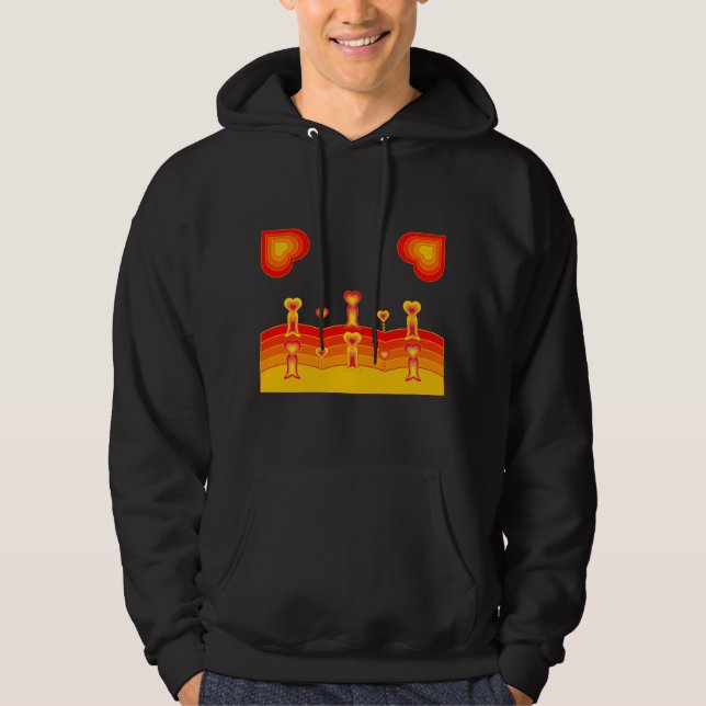 Moletom Camisola com Capuz Heart-Scape para Homens (Frente)
