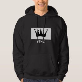 Moletom Camisola com Capuz King Custom Text Crown Preta