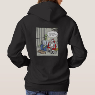 Moletom Camisola com capuz preta para mulheres Santa Na Pr