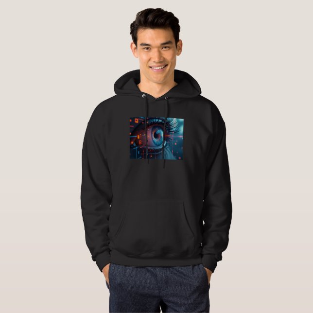 Moletom Camisola com capuz preta Quantum Eye (Frente Completa)