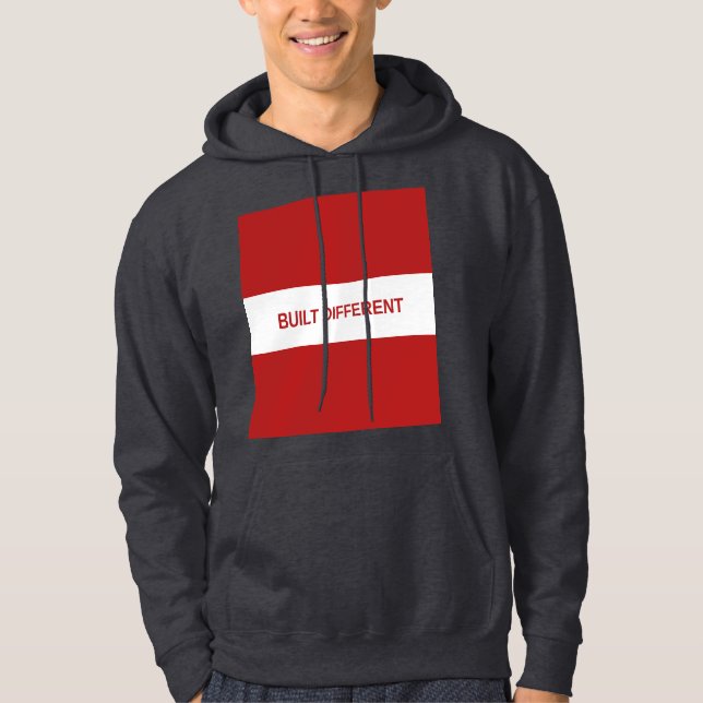 Moletom Camisola com Capuz Vermelha Built Different Logoti (Frente)