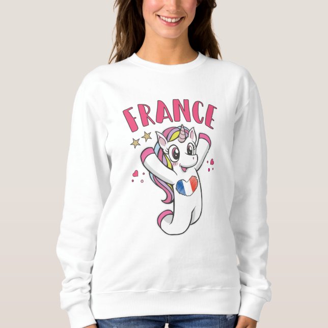Moletom Camisola com coração da bandeira do Unicórnio fã d (Frente)