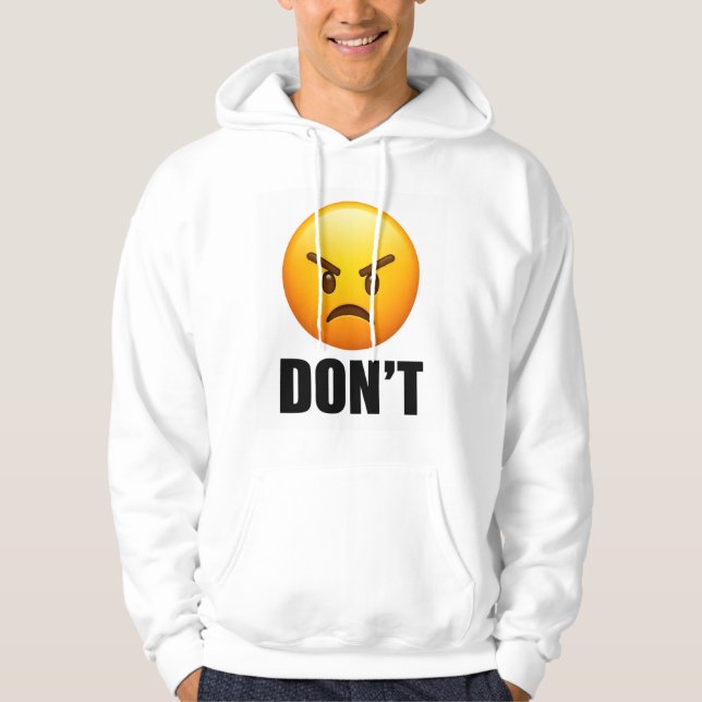 Moletom Camisola com Emoji de Raiva NÃO (Frente)