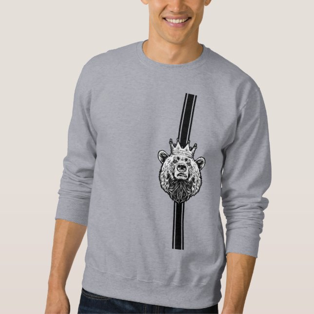 Moletom Camisola com Gráfico de Urso Selvagem (Frente)