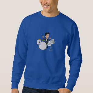 Moletom Camisola com uns desenhos animados do baterista