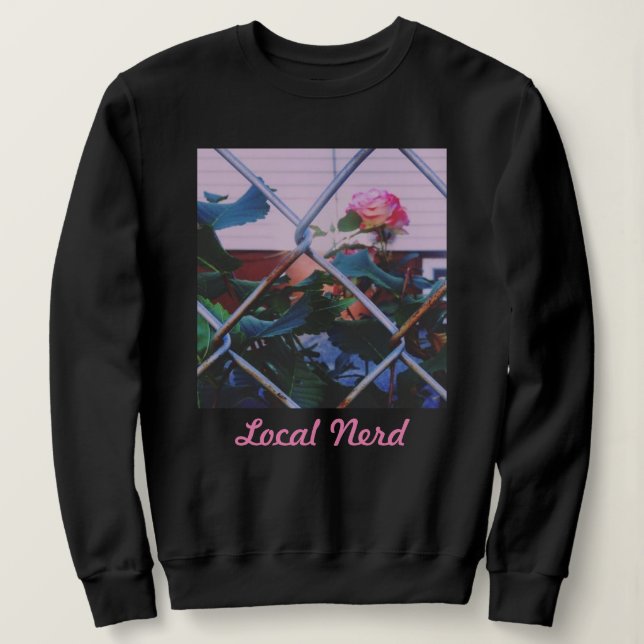 Moletom Camisola cor-de-rosa do nerd local (Frente do Design)