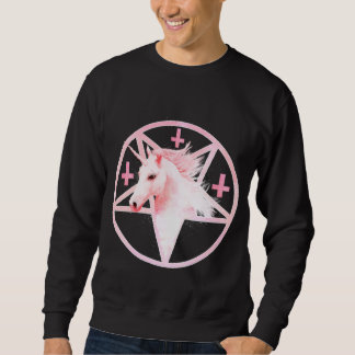 Moletom Camisola cor-de-rosa do Pentagram do unicórnio