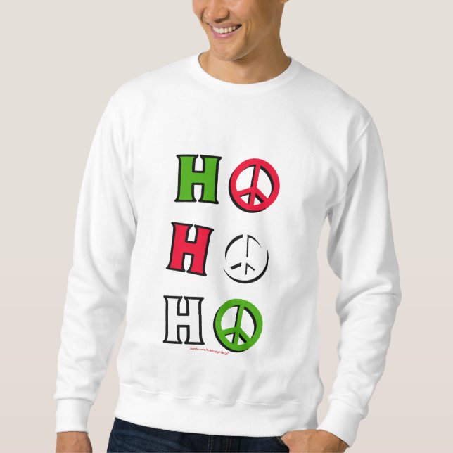 Moletom Camisola da paz do Natal "ho ho ho" - (Frente)