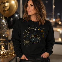 Camisola de Adulto Fogo de Artifício Ano Novo Feli