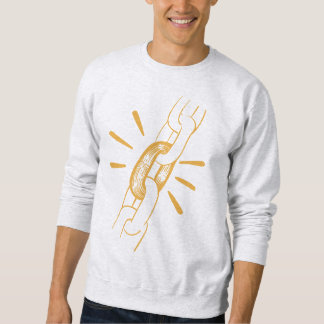 Moletom Camisola de Algodão com Arte de Linha de Cadeia Do