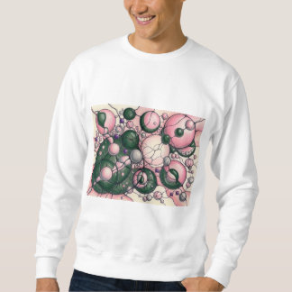 Moletom Camisola de Arte Neurográfica Rosa Verde Abstrato