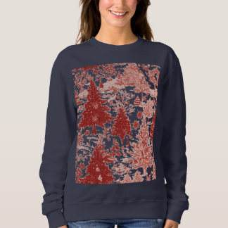 Moletom camisola de árvores de Natal para mulheres