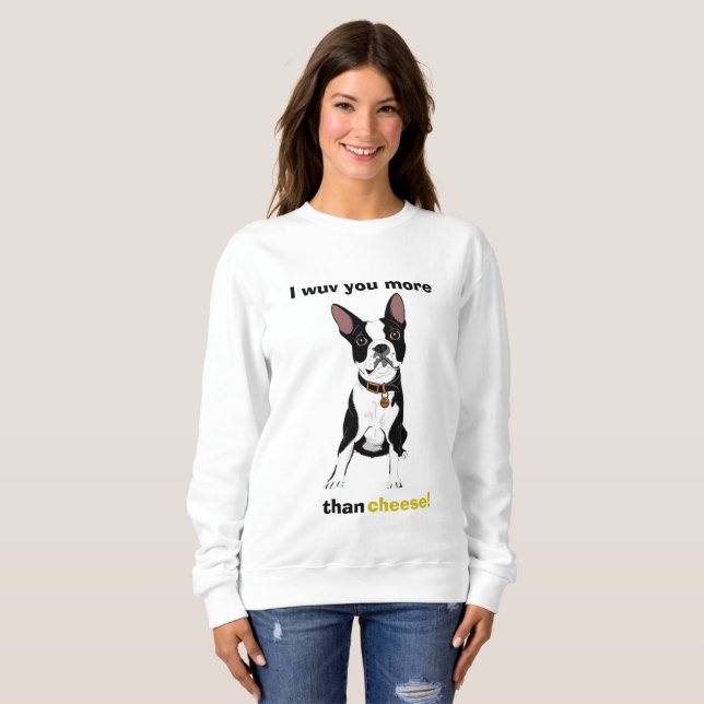 Moletom Camisola de Boston Terrier (Frente Completa)