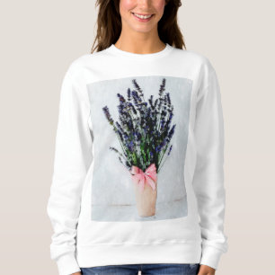 Moletom Camisola de Bouquet de Lavanda em Aquarela