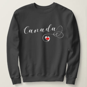 Moletom Camisola de Canadá do coração, bandeira canaden