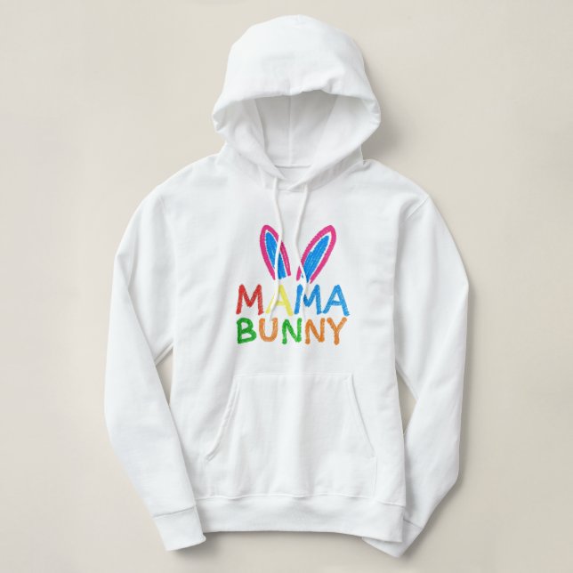 Moletom Camisola de capuz da mamãe Bunny Women's (Frente do Design)