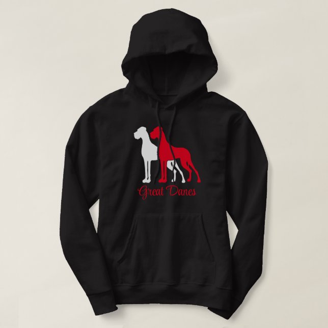 Moletom Camisola de capuz Natural Great Dane (Frente do Design)