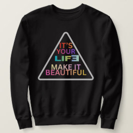 Moletom Camisola de Citação de Triângulo Geométrico Modern