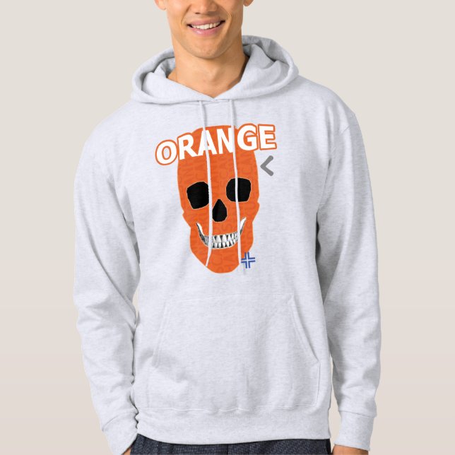 Moletom Camisola de cobertura laranja HANDSKULL B2 (Frente)