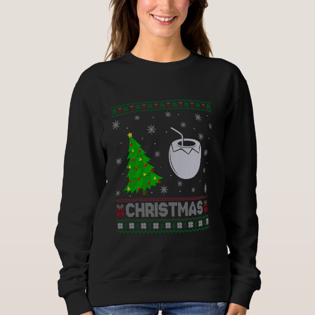 Moletom Camisola de coco Xmas Iluminação feia de Natal (Frente)