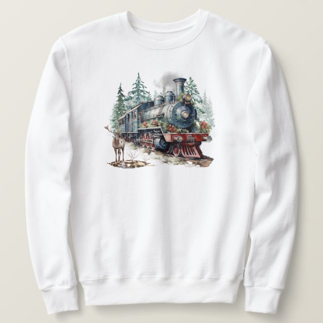 Moletom Camisola de Comboio de Natal (Frente do Design)