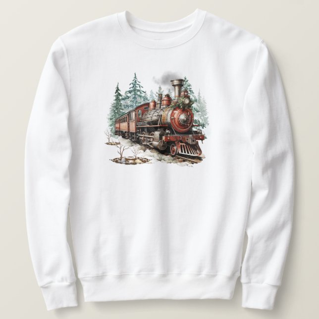 Moletom Camisola de Comboio de Natal (Frente do Design)