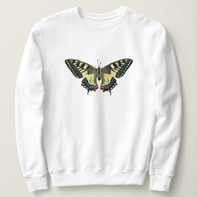 Moletom Camisola de Crewneck da borboleta (Frente do Design)