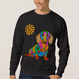 Moletom Camisola de Dachshund, branca e colorida