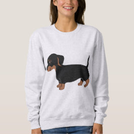 Moletom Camisola de Dachshund Preta e Castanha