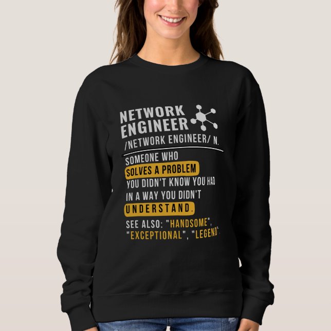 Moletom Camisola de definição de engenheiro de rede (Frente)