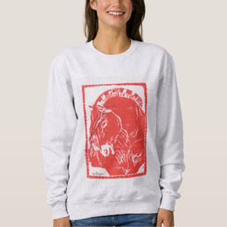 Moletom Camisola de design de cavalo vermelho (Cavalo de f