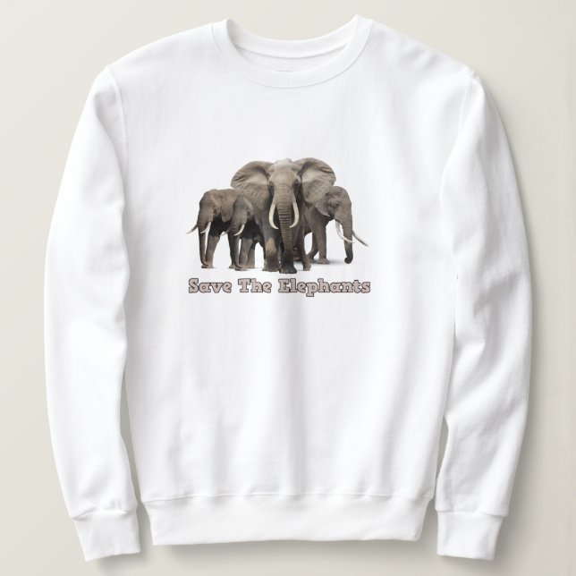 Moletom Camisola de Elefante Africano (Frente do Design)