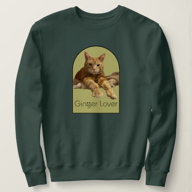 Moletom Camisola de Fã de Gatos Laranja (Frente do Design)