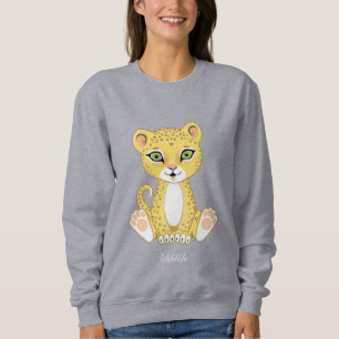 Moletom Camisola de felino jovem selvagem desenho animado