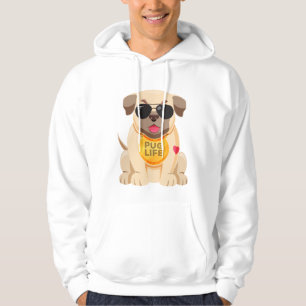 Moletom Camisola de frio masculina Cartoon do Pug cachorri