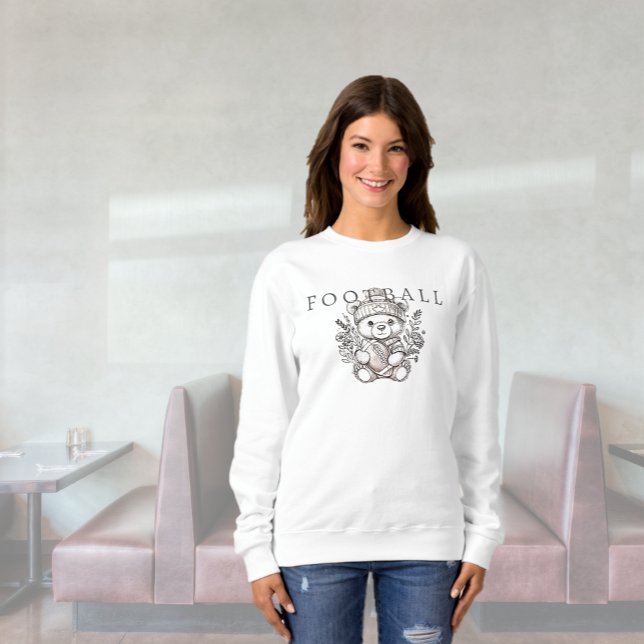 Moletom Camisola de Futebol Personalizada Urso Fofo Esport (Cute Custom Football Sweatshirt)