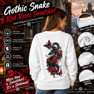 Moletom Camisola de Gótico Cobra & Rosas Vermelhas – Fanta