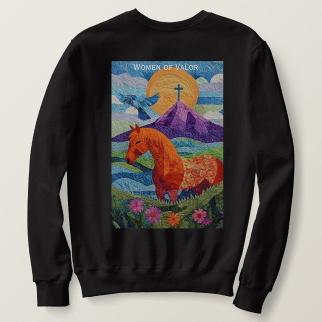 Moletom Camisola de homens de Mulheres de Valor (Verso do Design)