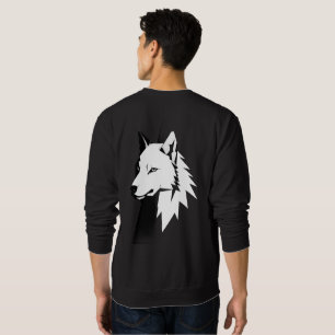 Moletom Camisola de lã masculina de arte de lobo minimalis